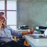 man talking on phone